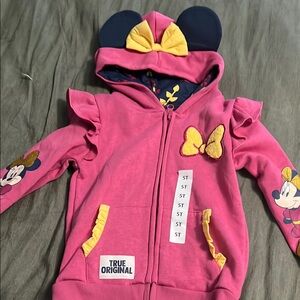 Pink Kids Hoodie with Yellow Accents